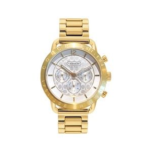 Coach Watch Gold Chronograph with White Face